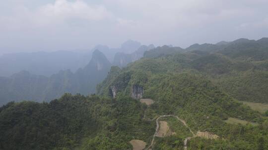 航拍大好河山青山绿水连绵山脉