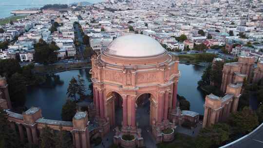美术宫轨道拍摄，独特的建筑设计，加州旧金山