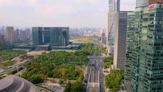杭州钱江新城市民中心车流城市延时摄影