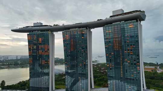 新加坡滨海湾金沙海滨花园奥林匹克蓝调航拍