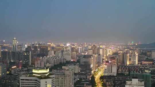 杭州城市夜景航拍4K视频