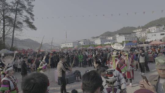 贵州少数民族芦笙会载歌载舞吹芦笙4k视频