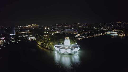 航拍李叔同纪念馆夜景