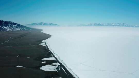 赛里木湖 新疆博尔塔拉 冰推视频素材模板下载