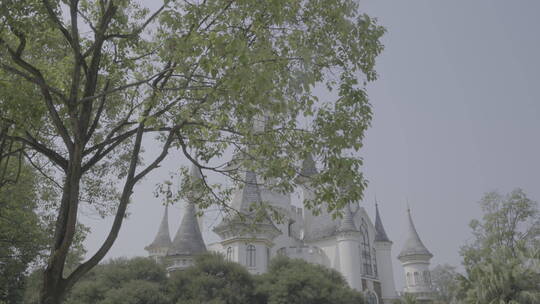 欧美法式建筑雕像广场城堡儿童乐园水上城堡视频素材模板下载