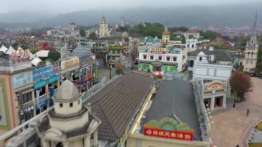 横店影视城香港街广州街民国全景航拍