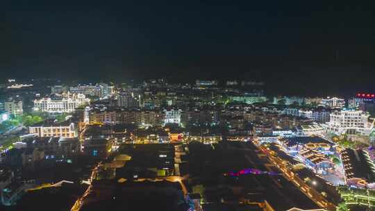 福建泰宁古城夜景延时航拍泰宁夜景