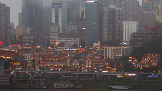 重庆洪崖洞夜市景观延时