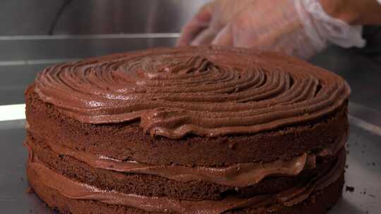 枫香奶油巧克力蛋糕视频素材模板下载