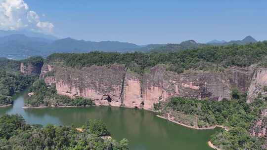 福建泰宁大金湖丹霞地貌大赤壁景区航拍