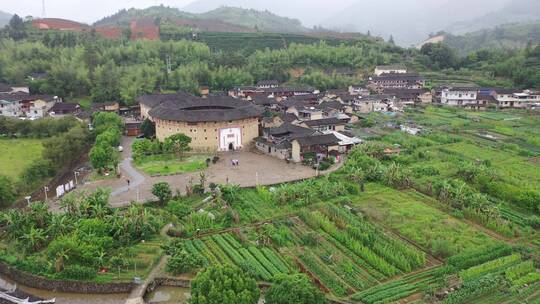 福建土楼云水谣怀远楼航拍漳州南靖土楼