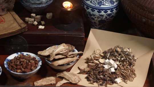 木桌木雕家具老中药房研究中药配方计量药方