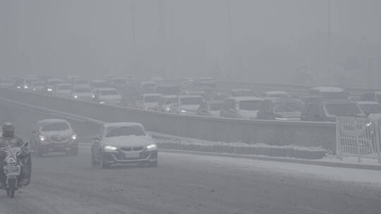 城市雪景 冬天下雪