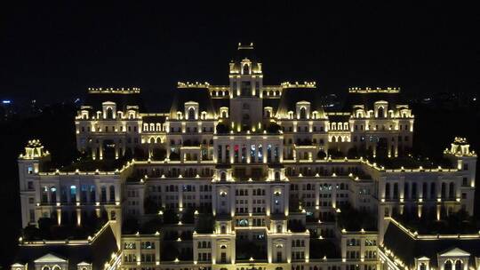 航拍贵阳夜景，花果园夜景