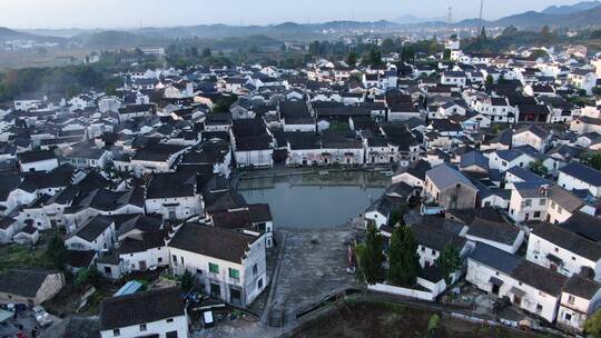 航拍杭州建德新叶古村