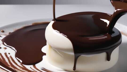 【慢镜特写】巧克力冰淇淋雪糕蛋糕视频素材模板下载