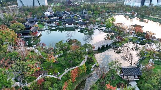 上海世博文化公园申园江南园林上海园林秋景