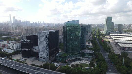上海浦东新区高楼大厦4K航拍视频素材模板下载