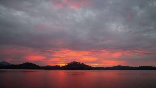 东莞同沙生态公园夜景湖光山色风光延时