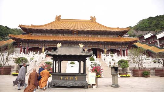 浙江普陀山宝陀禅寺建筑实拍视频