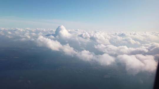 云，上面，飞行，飞机