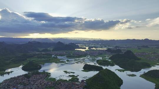 普者黑航拍风景