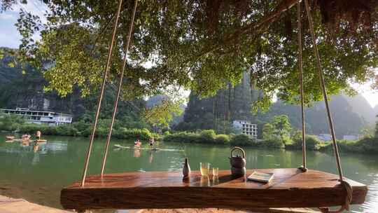 户外休闲喝茶养生禅意生活户外旅游