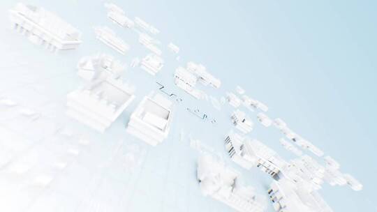3D白色建筑LOGO片头展示AE模板