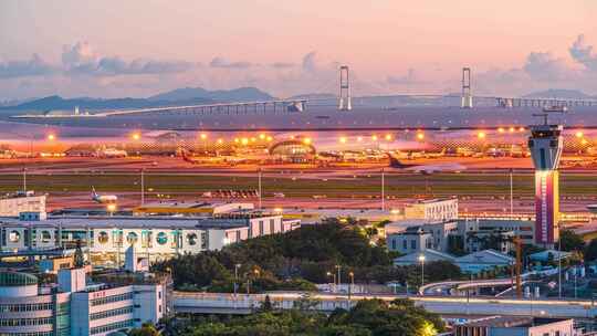 深圳机场深中通道夜景延时