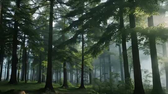 清晨山间的云雾合集