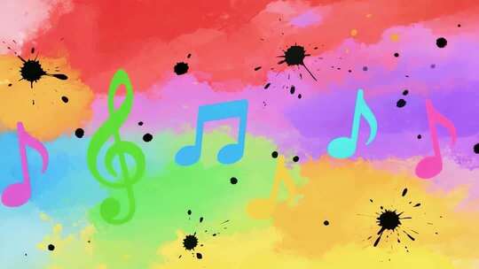 彩色背景音符动画素材