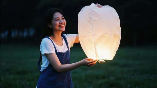 放天灯的欢乐时刻