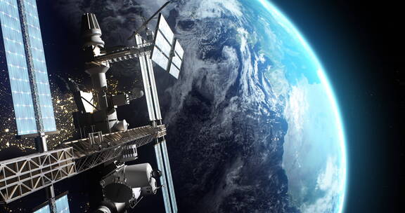 卫星空间站和地球