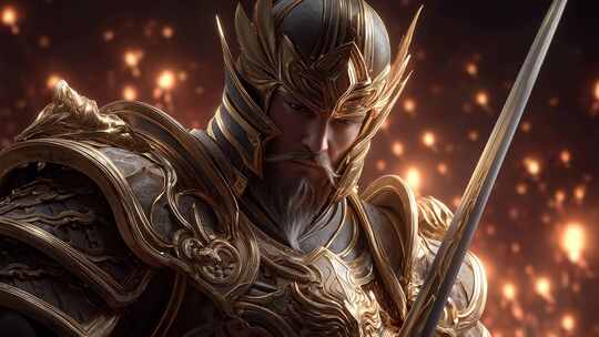 黄金盔甲战士目光如炬