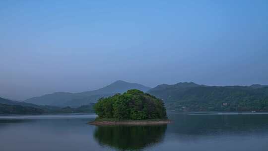 4K湖北水库日转夜星空延时【可商用】