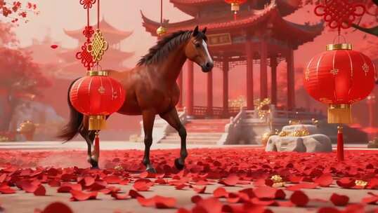 骏马迎春庆新年 金马献瑞贺新岁 马年片头