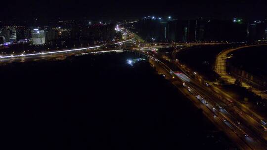 杭州立交航拍夜景