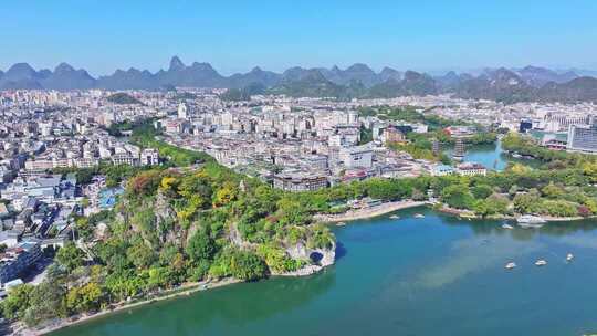 桂林中心城区山水风光航拍视频素材
