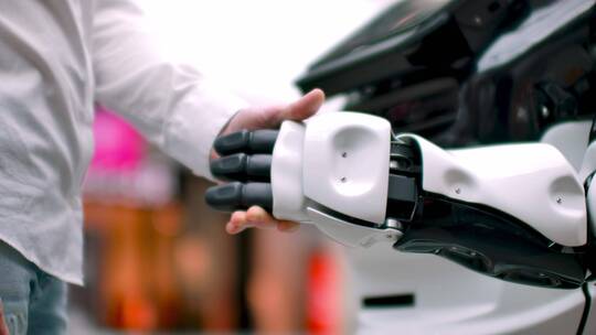 未来科技人工智能机器人握手