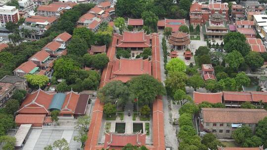 福建泉州古城承天禅寺历史文化古建筑航拍