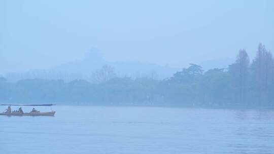 杭州雾西湖江南风景