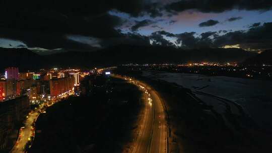 拉萨柳梧新区夜景