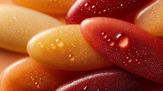 晶莹剔透的维生素软糖特写展示