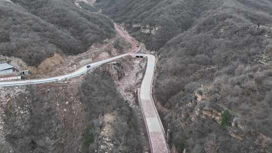 山 山路 山上 航拍 崎岖 陡峭