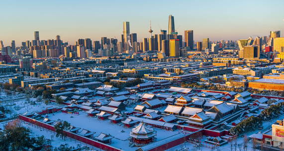 悟2x7航拍沈阳故宫雪景