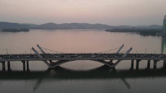 无锡蠡湖大桥4K航拍原视频视频素材模板下载