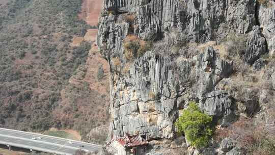 云南大理宾川观音箐悬空寺航拍