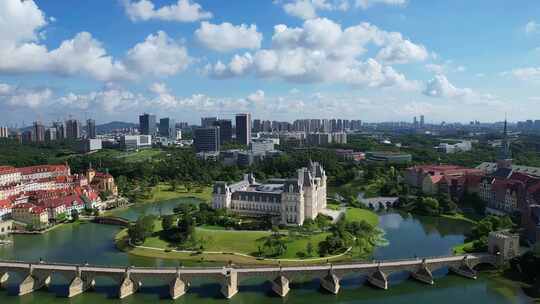 东莞松山湖景区航拍空镜