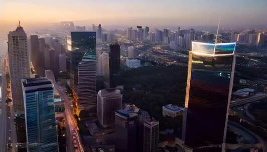 _航拍延时北京城市风景镜头