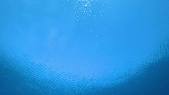 飘气泡的蓝色水